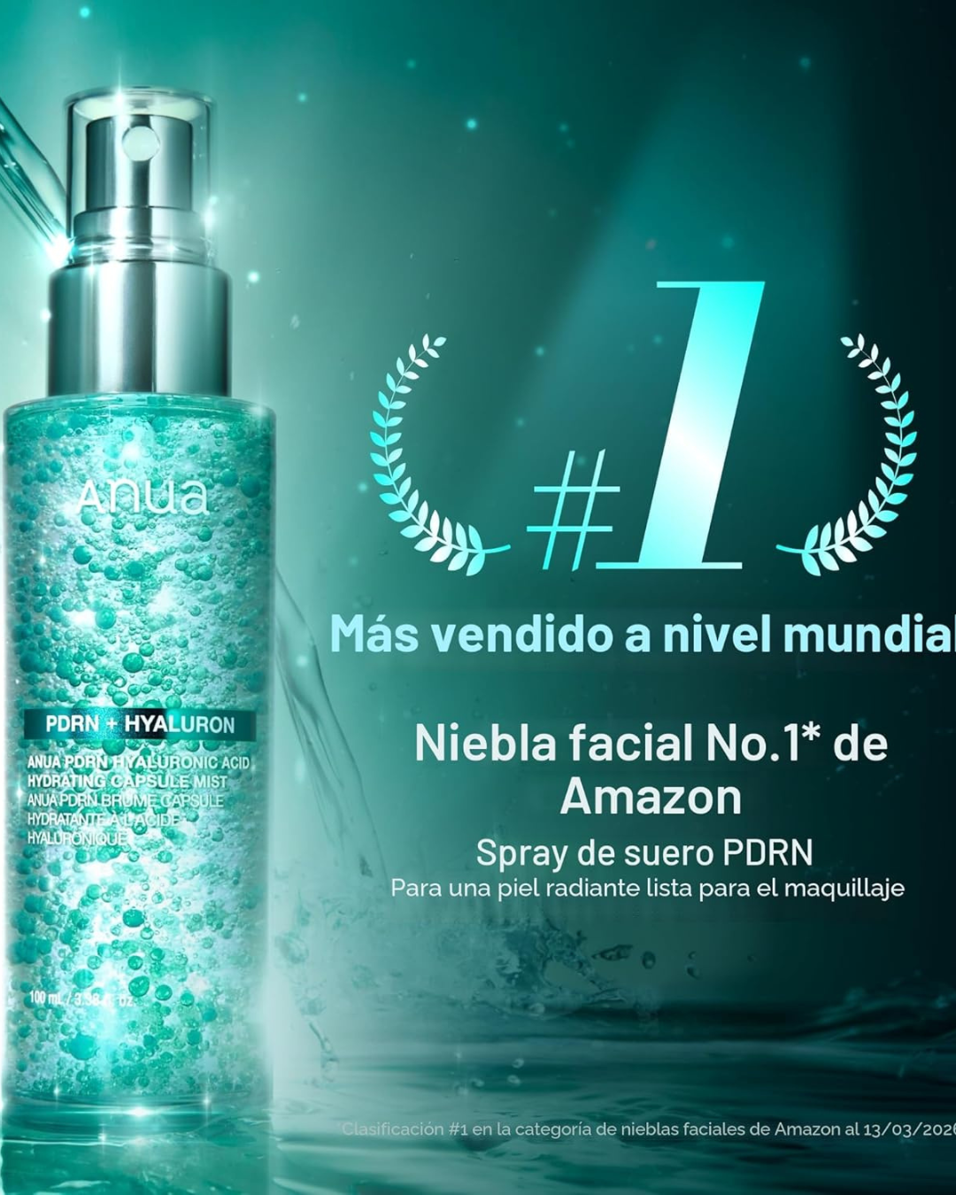Suero facial en aerosol con brillo de colágeno