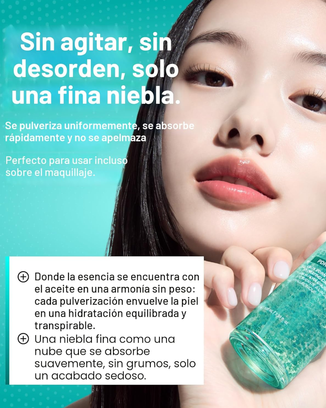 Suero facial en aerosol con brillo de colágeno