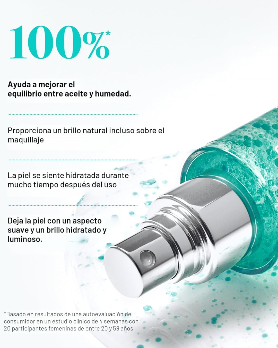 Suero facial en aerosol con brillo de colágeno