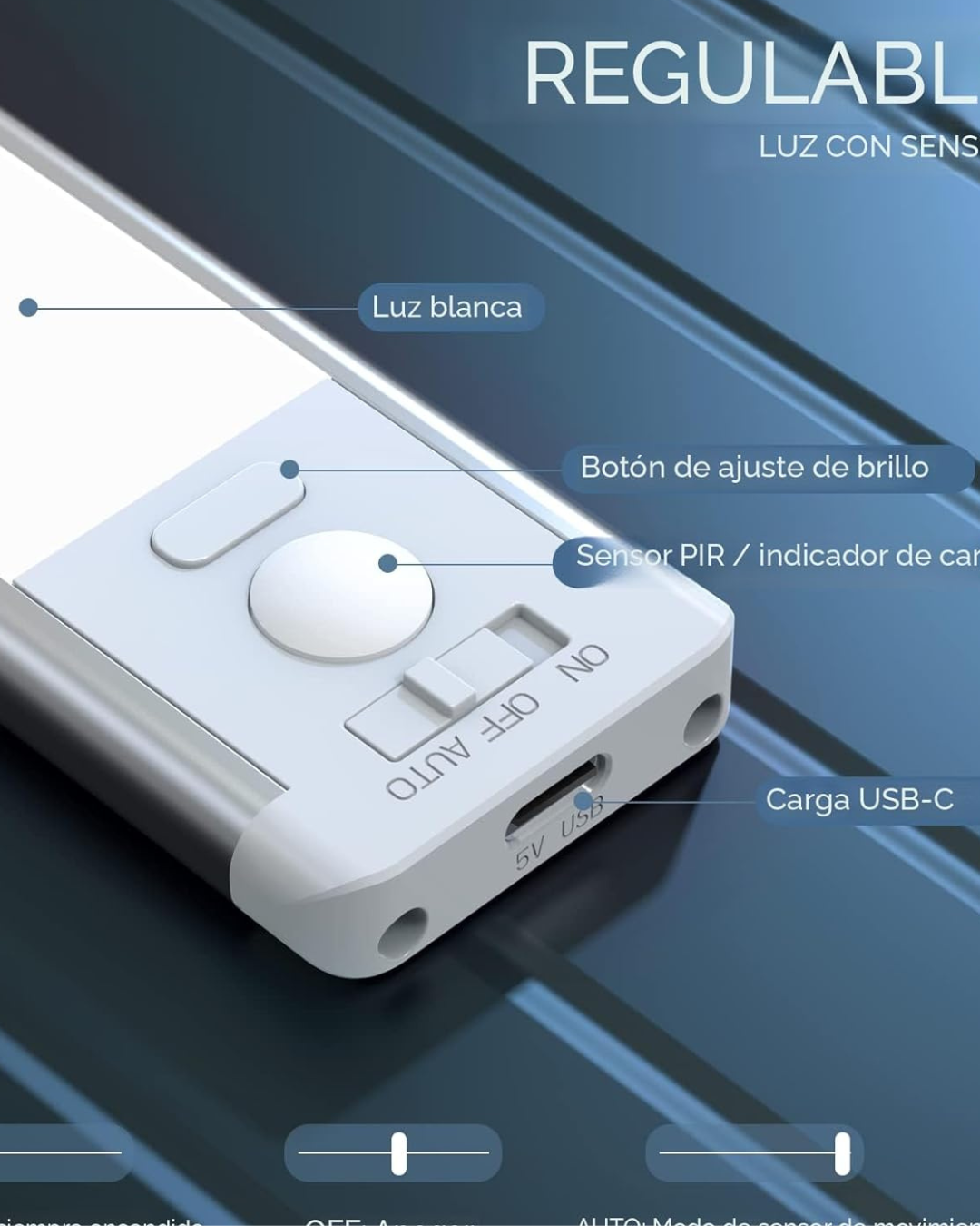 Luces recargable con sensor