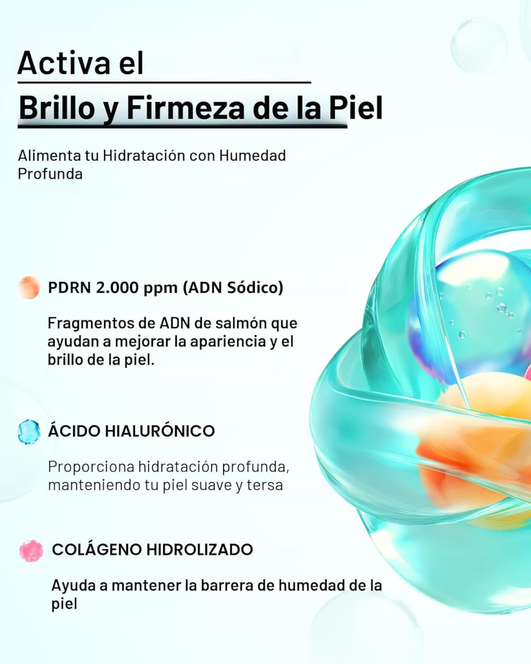 Suero facial en aerosol con brillo de colágeno